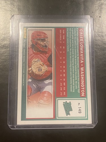 Caleb Lomavita 2025 Donruss Laser Parallel Prospect card #149! Nationals! - Imagen 2 de 2