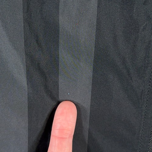 Sun Kim Jacket Womens Large Black Gray Striped Full Zip Front Lagenlook USA Coat - Picture 8 of 14