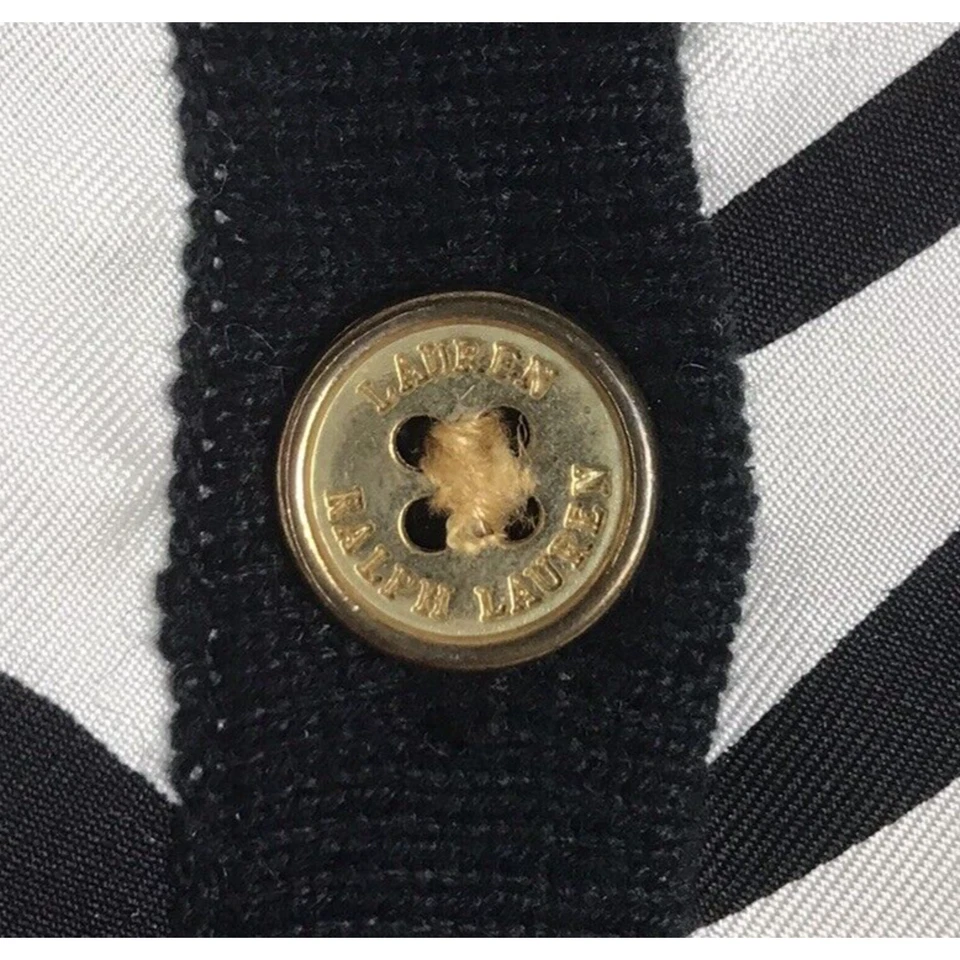 Cárdigan Lauren Ralph Lauren Cashmere Seda Negro Blanco Floral Hoja Pequeño Foto 2 de 4