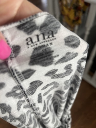 ANA Shirt Damen 1X Schwarz Leopard Animal Print Langarm Weich Strick Oberteil - Bild 5 von 5
