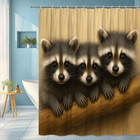 Cute Raccoon Shower Curtain for Kids Bathroom, Fun Animal Design
