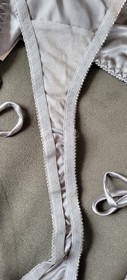 NWT Vintage Silver Tie String Bikini with Fur Tassels Size 7