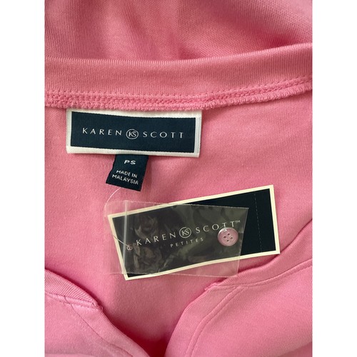 Karen Scott NWT Women’s Rose Glow Casual 3/4 Sleeve Top SP - Picture 6 of 10