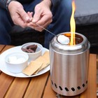Tabletop Smokeless Fire Pit with Bag and Poker - 5.5 in - Silver by Sunnydaze