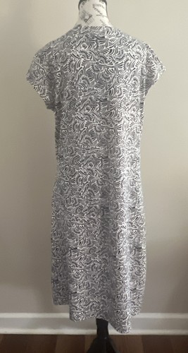 Athleta Womens Nectar Faux Wrap Geometric Dress Stretch Black White Size 1X - 第 3/7 張圖片