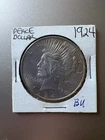 1924 P SILVER PEACE DOLLAR 90 % Silver BU