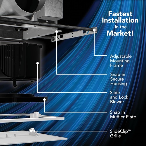 Broan PTE1115RK Evolve 110 - 150 CFM 0.6 Sone Ceiling Mounted - White - Picture 4 of 4