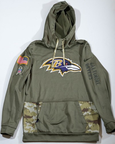 Baltimore Ravens Hoodie Mens S NFL Football Salute To Service Nike Therma Fit - Picture 1 of 19