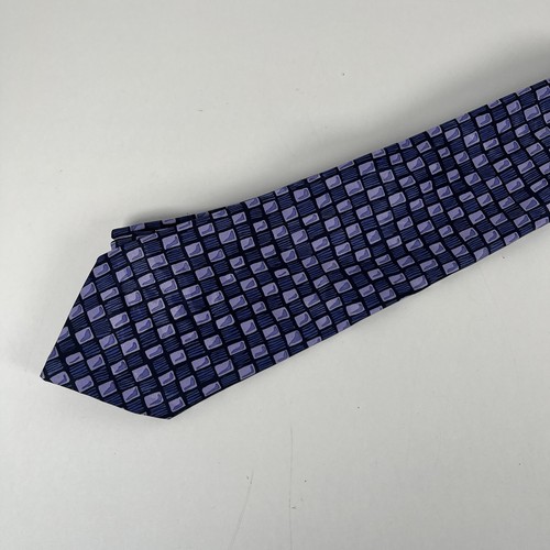 Mens Burton Purple Patterned Smart Formal Polyester Tie Good Condition - Picture 2 of 6