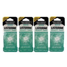 4X Listerine Ready Tabs Chewable Tablets Soft Mint Sugar Free 8 Count, 32 TOTAL