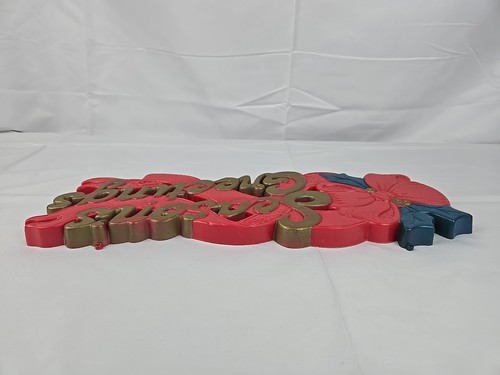 Molde soplado de Navidad de colección saludos de temporada letrero colgante de pared de plástico arco rojo - Imagen 5 de 10