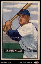 1951 Bowman #177 Charlie Keller Tigers 3 - VG
