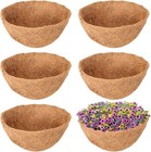 6 Pack 16 Inch Hanging Basket Coco Liners Replacement, 100% Natural Round Coc...