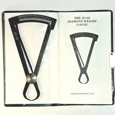 Vtg 1972 Jewler JO-DI Diamond Wgt Gauge w Manual f/ Rounds & Fancies Made USA 