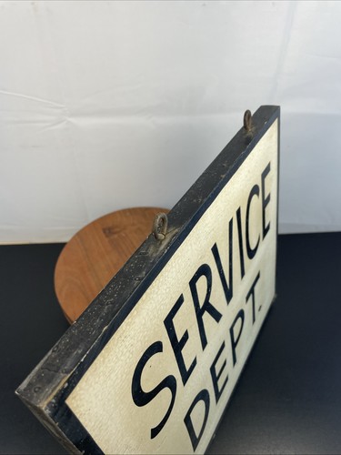 Vintage Car Dealership Service Department Sign Automobiles Wooden 12”x11”x 3/4 - Picture 3 of 7