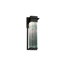 Fusion - Pacific Large LED Outdoor Wall Sconce - Artisan Glass Shade in Rain ...