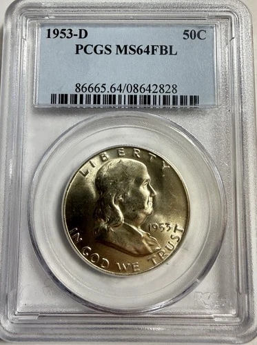 1953-D Franklin Half Dollar PCGS MS64 FBL