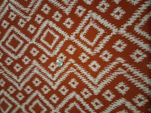 Red And White Geometric Design Cotton Fabric 54" X 36" - Picture 3 of 5