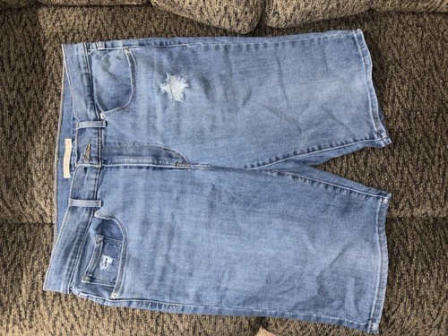 Levis Jean Shorts Women 30 Blue Classic Bermuda Stretch Denim Casual Medium Wash - Picture 3 of 5