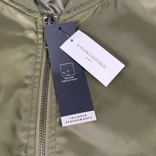 NWT BANANA REPUBLIC Military Green Aviator Bomber Jacket XL $150 Performance - Picture 3 of 10