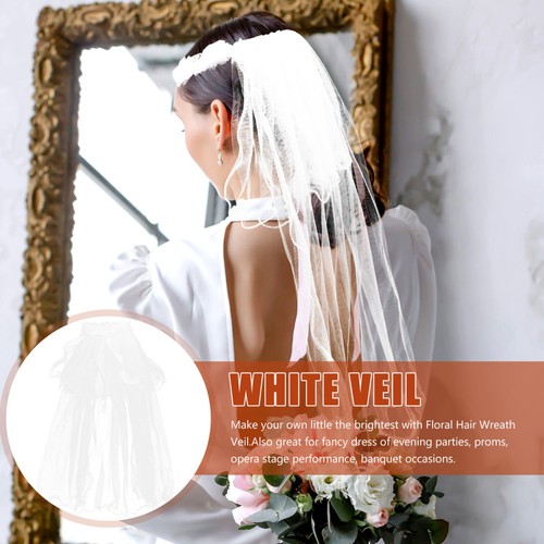 LUOEM Blumenmädchen Schleier zweilagig Hochzeit Kommunion Haarkranz () - Bild 6 von 12