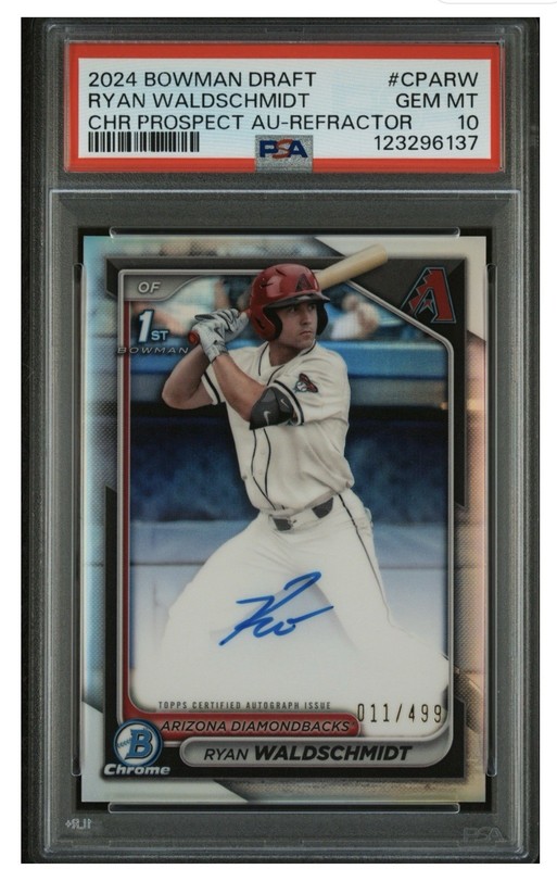 2024 Bowman Draft - Chrome Prospect Auto Ryan Waldschmidt /499 CPA-RW PSA 10