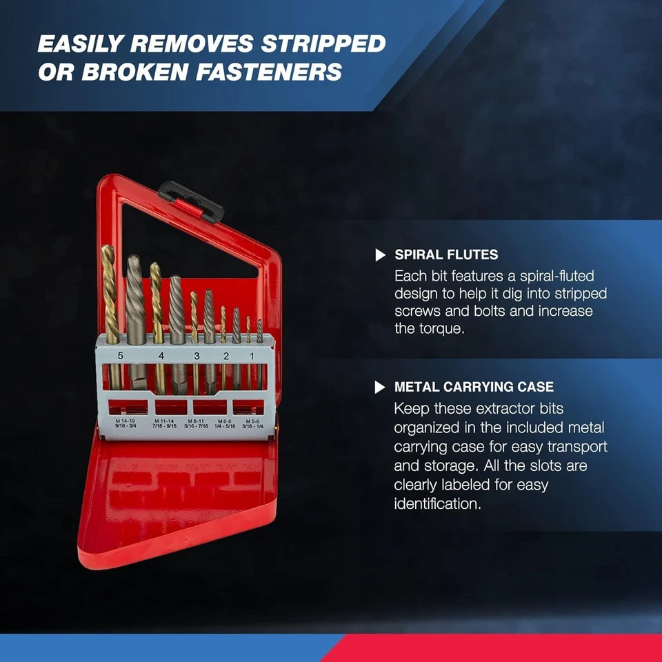 Conjunto de brocas 01925A extrator de parafuso e esquerda, brocas de aço HSS M2, ... - Imagem 3 de 4