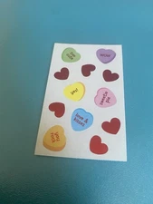 Mrs Grossman’s Foiled Candy Hearts Half Sticker Strip