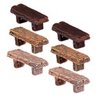 6 PCS Dollhouse Bench Resin Stools Decor Mini Garden Figurines Benches