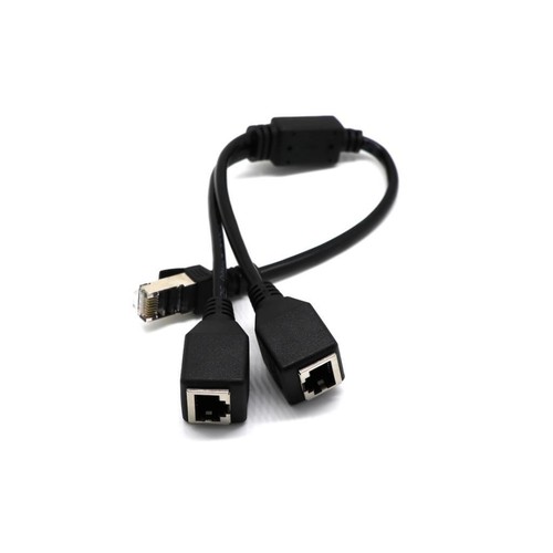 Stecker auf 2 Buchse Y Splitter Ethernet LAN Netzwerkadapter - Afbeelding 2 van 7