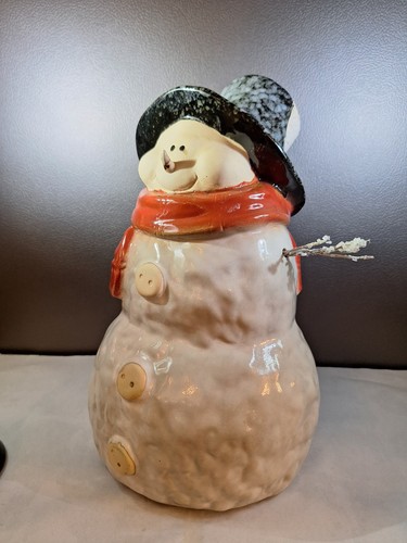 Snowman Large Winter Christmas Holiday Ceramic Figure 15" 5 Lbs Tabletop Indoor - Picture 19 of 20