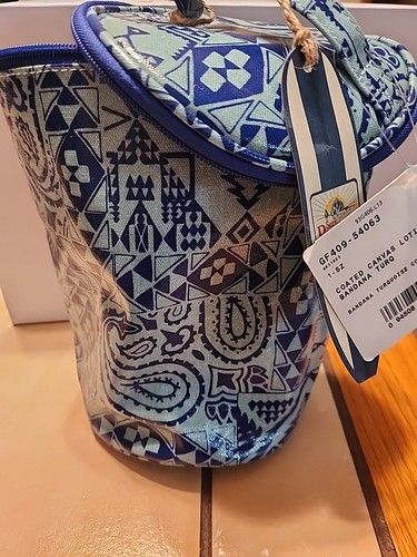 Pendelton Coated Canvas Lotion Bag Bandana Turquoise. NWT But Some Discoloration - Picture 4 of 12