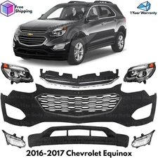 Front Bumper Cover Fascia & Grille Assembly Kit For 2016-2017 Chevrolet Equinox