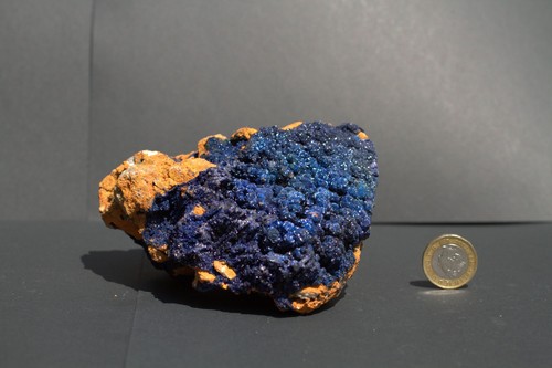 Azurite Copper Crystal Mineral Large Specimen, Blue Crystals on Matrix, - Picture 3 of 3