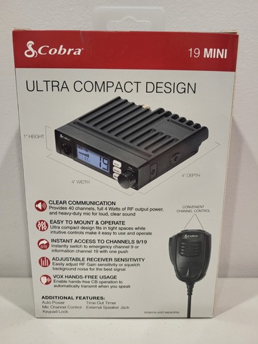 Cobra 19 MINI Recreational CB Radio ATV UTV Jeep 4x4 Off-Roaders Ultra Compact  - Picture 2 of 7