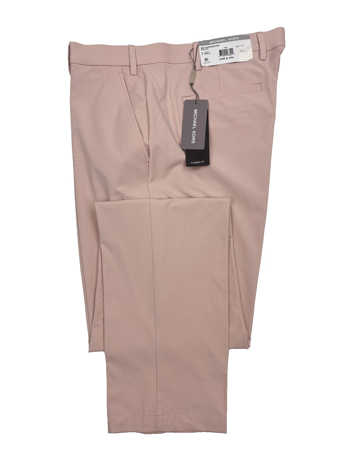 Michael Kors Performance Pants Mens 36x34 Pink Bedford Classic Fit Stretch