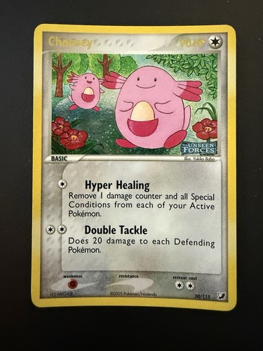 Pokémon TCG EX Unseen Forces 2005 Chansey 40 20/115 Reverse Holo Stamped NM - Bild 1 von 18