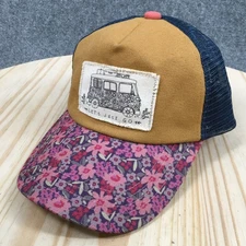 Lets Just Go Natural Life Trucker Hat Womens Brown Pink OS Mesh Back Curved Brim