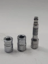 Lot Of 3 1/4 Snap-on Sockets And Extension Snap-on Tmxwp2, TMM10 and TM84