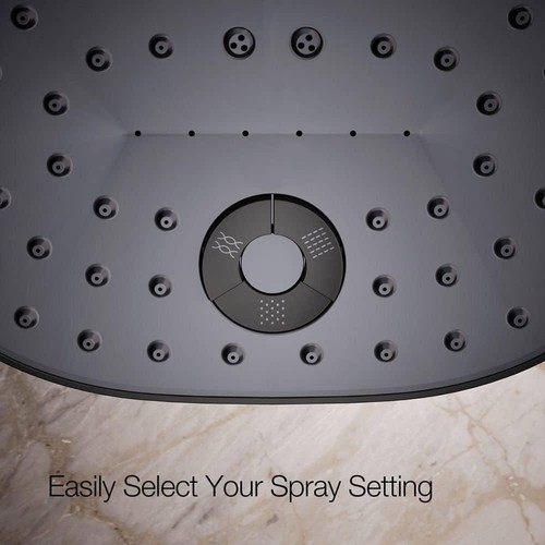 Kohler Statement 3-Spray Patterns 8 in. Wall Mount Fixed Shower Head Matte Black - Picture 6 of 11