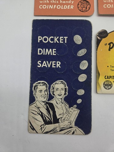 7 Vtg Coin Savers Savings Books Quarter Dime Pocket Pig Bank Advertisement Lot - Picture 4 of 8