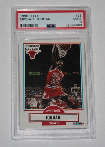 1990 Fleer Basketball Card #26 MICHAEL JORDAN Chicago Bulls PSA 9 MINT