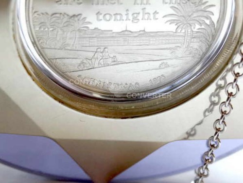 1975 Franklin Mint Purple O Little Town Bethlehem Sterling Weihnachtsschmuck - Bild 3 von 7