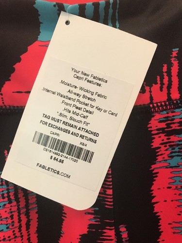 Fabletics Multi Color Yogi Yoga Capri Pleated Front Mid Calf Slim Slouch XS NWT - Bild 4 von 12