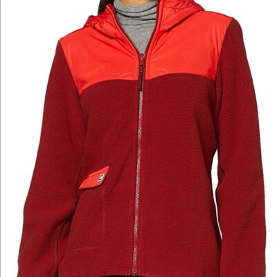Helly Hansen Reversible Lightweight zip up Jacket Red midlayer Plush Elbow Pads