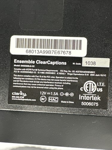 Clarity Ensemble CC Przezroczysty wzmocniony napis Ekran dotykowy Telefon z upośledzeniem słuchu - Zdjęcie 4 z 4