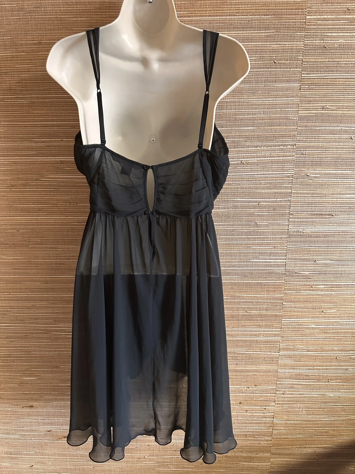 UNDERCOVER Abito nero Victorias Secret taglia media vintage anni 90 camicia da notte slip dress Y2K