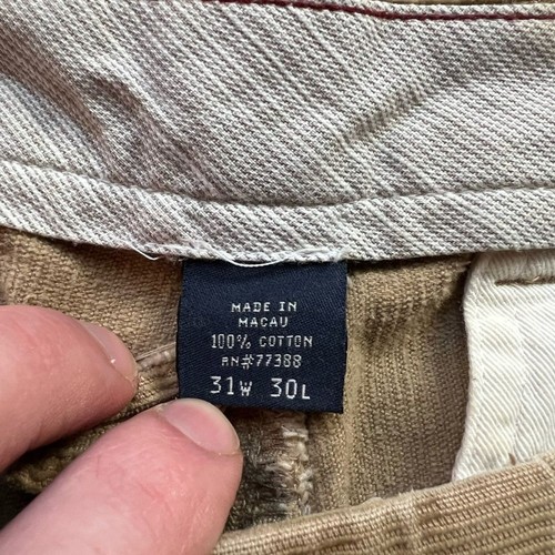 J Crew Men’s 31x30 Vintage Cord Pants Tan Corduroy Distressed Y2K Chino Casual - Picture 4 of 11