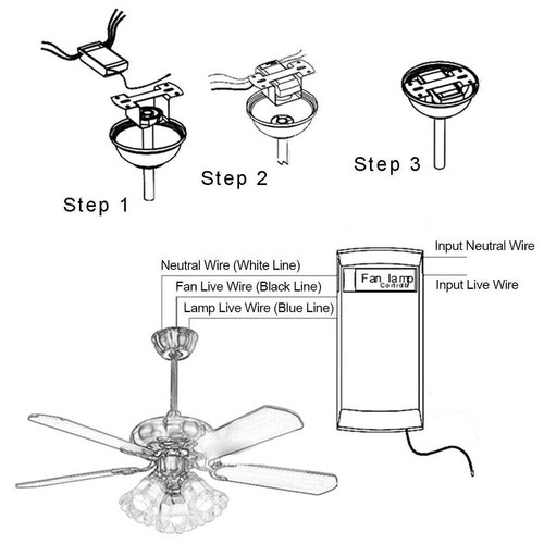 Universal Ceiling Fan Lamp Remote Control Timing Wireless Remote Receiver Kits - Picture 8 of 9