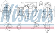 NISSENS Aircon Compressor 890012 for BMW 3 SERIES E90 (2005) 325D 3.0  etc